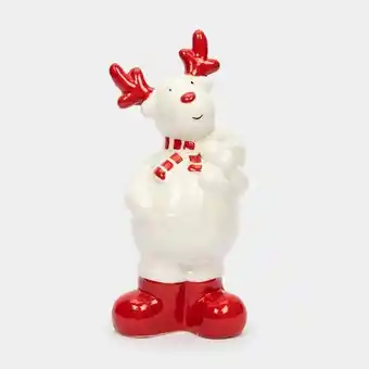 Panamericana Reno navideño blanco de 20 cm en cerámica oferta