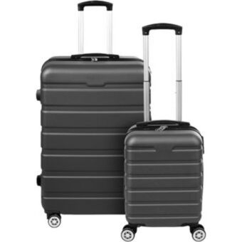 Linio Set kit 2 maletas rigidas mediana bodega mano 4 ruedas viaje oferta
