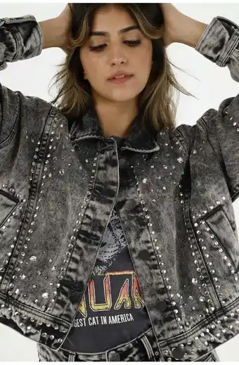 Tennis Chaqueta negra con apliques brillantes para mujer oferta