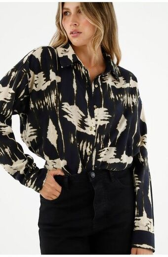 Tennis Camisa estampada negra para mujer oferta