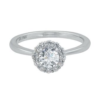 Kevin's Joyeros Anillo compromiso en oro blanco de 18 kilates, con diamante central de 0.50 ct y decoración en diamantes de 0.23 ct oferta