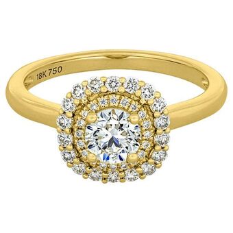 Kevin's Joyeros Anillo compromiso en oro amarillo de 18 kilates, con diamante central de 0.50 ct y decoración en diamantes de 0.27 ct oferta