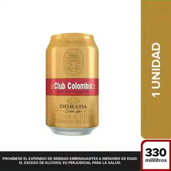 Carulla Cerveza dorada lata 1 und club colombia 330 ml oferta