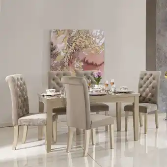 Muebles Jamar Comedor 6 puestos milano taupe, champaña oferta