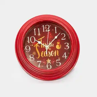 Reloj de pared rojo circular - season