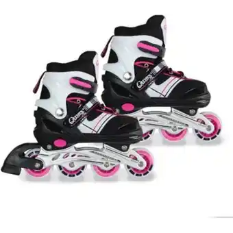Linio Patines semiprofesionales niños kit protección rosa blanco oferta