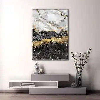 Muebles Jamar Cuadro 60x90 multicolor marmol negro dorado oferta