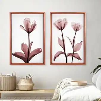 Muebles Jamar Set x 2 cuadro 60x90 multicolor flores rose oferta