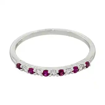 Kevin's Joyeros Anillo en oro blanco de 18 kilates, con rubis de 0.13 ct y diamantes de 0.10 ct oferta
