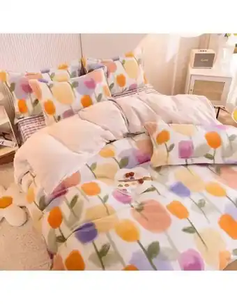 Flamingo Edredon franel tulip doble oferta