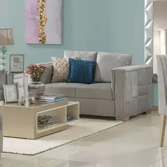 Muebles Jamar Sofá 2 puestos luxury chenille plata oferta