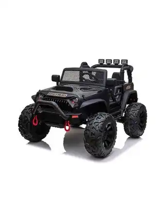 Superdroguería Olímpica Camioneta carro eléctrico niños y niñas con 2 asientos y suspensión negro oferta