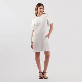 Fuera de Serie Vestido cuello redondo manga corta oferta
