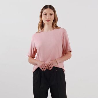 Fuera de Serie Blusa cuello redondo manga corta oferta