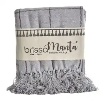 Brissa Manta cuadros gris claro 130 x 160 cm oferta