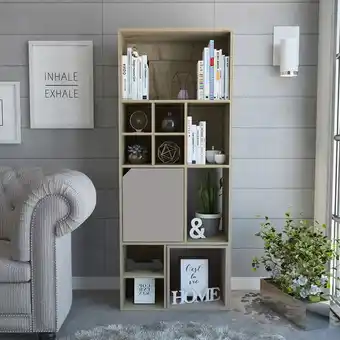 Muebles Jamar Biblioteca piero natural, taupe 63x159x36 oferta