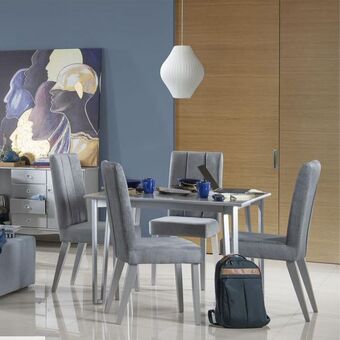 Muebles Jamar Comedor 4 puestos barton chenille plata oferta