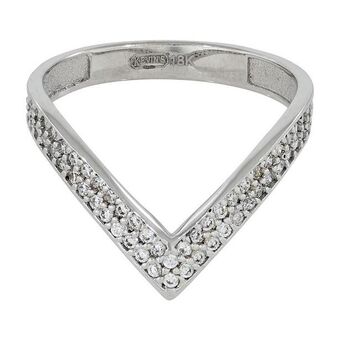 Kevin's Joyeros Anillo en oro blanco de 18 kilates, con zircones oferta