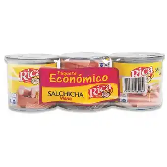 Makro Salchicha rica viena res lata 150gx3u oferta