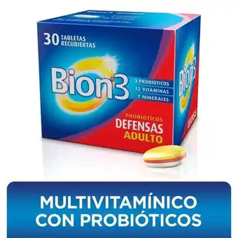 Superdroguería Olímpica Bion3 probióticos defensa adulto x30 tabletas oferta