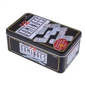 Panamericana Juego de dominó doble 12, puntos de colores, estuche metálico oferta