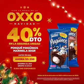 Oxxo Pinguinos Ponque Marinela 80gr oferta