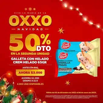 Oxxo Crem Helado Galleta con Helado 65gr oferta
