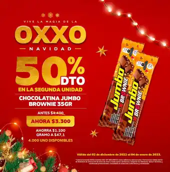 Oxxo Jumbo Chocolatina Brownie 35gr oferta
