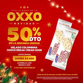 Oxxo Colombina Helado Choco Break Cream 60gr oferta