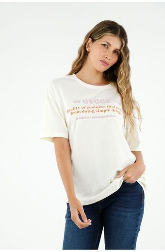 Tennis Camiseta color crudo para mujer oferta