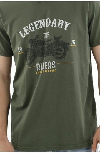 Tennis Camiseta verde estampada para hombre oferta