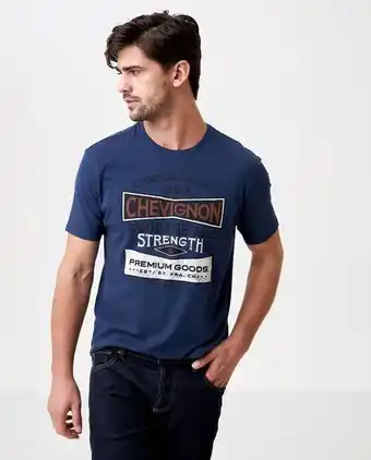 Chevignon Camiseta de hombre, classic fit cuello redondo - gráfico técnica textil oferta