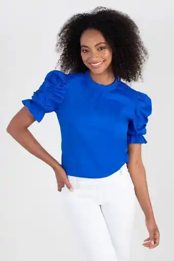Unipunto Blusa manga corta cuello ruchado oferta