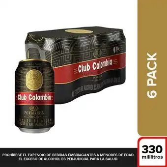 Carulla Cerveza negra lata 6 und club colombia 330 ml oferta