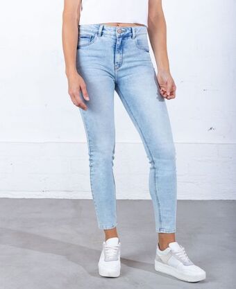 Naf Naf Jean para mujer tono claro skinny tiro alto deslavado oferta