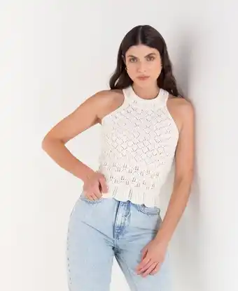 Naf Naf Tejido ajustado de cuello alto redondo oferta