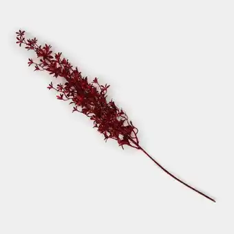Rama de 78 cm con flores rojas escarchadas