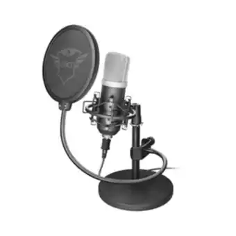Micrófono trust alámbrico usb gxt 252 emita con soporte desmontable negro