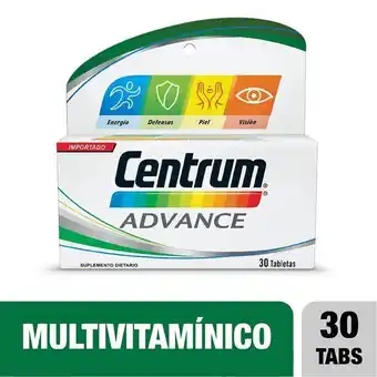 Droguerías Colsubsidio Centrum advance multivitamínico energía y defensas x 30 tabs oferta