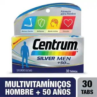 Droguerías Colsubsidio Centrum silver men + 50 años energía y defensas x 30 tabs oferta