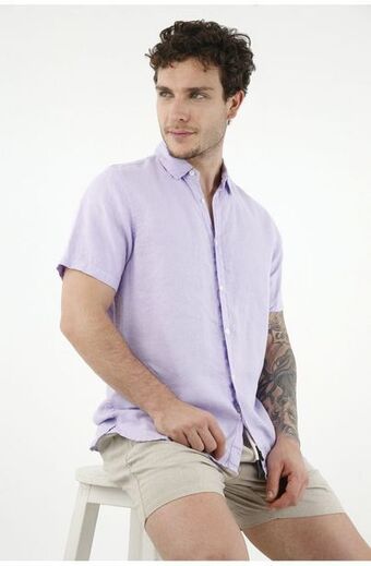 Tennis Camisa morada manga corta para hombre oferta