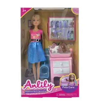 Alkosto Muñeca cuidado de mascotas anlily 29 cm oferta