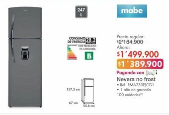 Metro Nevera no frost oferta