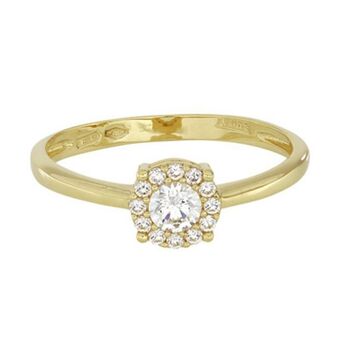 Kevin's Joyeros Anillo en oro amarillo de 18 kilates, con zircon central y decoración en zircones oferta