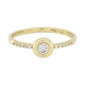 Kevin's Joyeros Anillo en oro amarillo de 18 kilates, con zircon central y decoración en zircones oferta