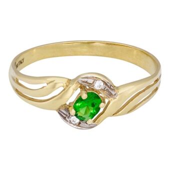 Kevin's Joyeros Anillo en oro amarillo de 18 kilates, con zircon col central y decoración en zircones oferta