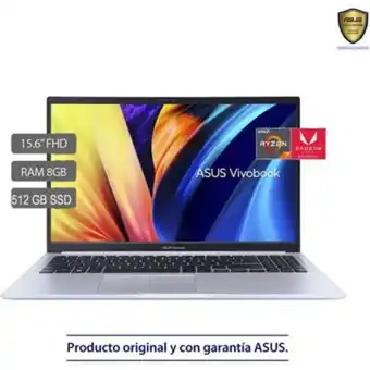 Linio Portatil asus m1502ia-bq008 ryzen 7-4800h 512gb ssd 8gb ram 15,6 fhd oferta