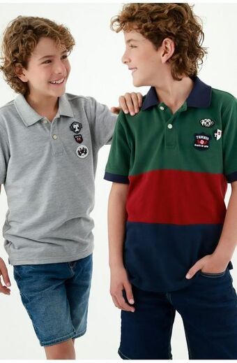 Tennis Polo verde con botones para niño oferta
