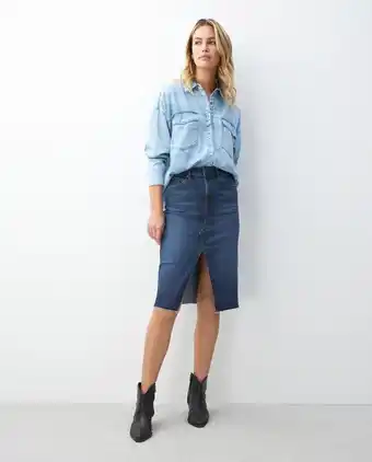 Chevignon Falda midi en denim comfort, high rise - silueta lápiz oferta