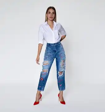 Studio F Jean boyfriend estampado minnie oferta